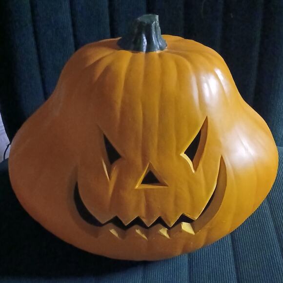 Large Gemmy Blow Mold Pumpkin Jack-O-Lantern 1993 Halloween Decoration Spooky - Picture 2 of 8
